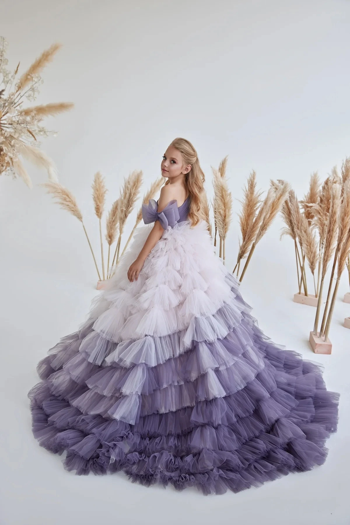 Mini robes de Quinceanera gonflées pour enfants, robe de Rhmexicaine, robes de demoiselle d'honneur à plusieurs niveaux en tulle, robes de reconstitution historique de mariage, enfants, bébé