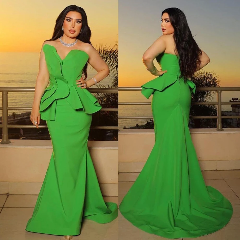 

Charming Prom Gown Sweetheart Neck Sleeveless Backless Trumpet Dress Solid Color Evening Party Dresses فساتين السهرة 2023 جديده