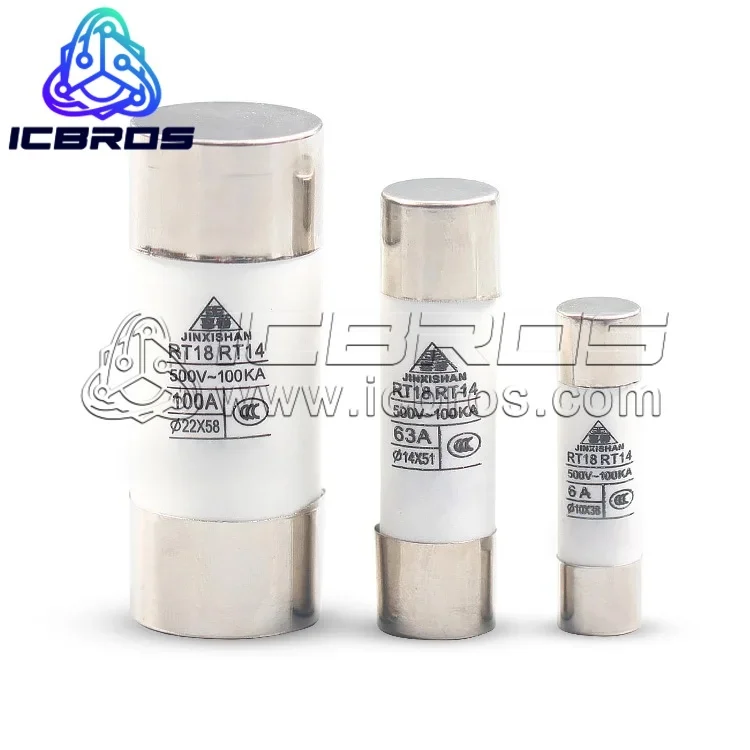 10pcs/lot R015 Core RO15 RO16 RO17 CeramiC Fuse Tube RT18/14 1A 2A 3A 5A 6A 10A 32A 10*38mm 14*51mm 22*58mm