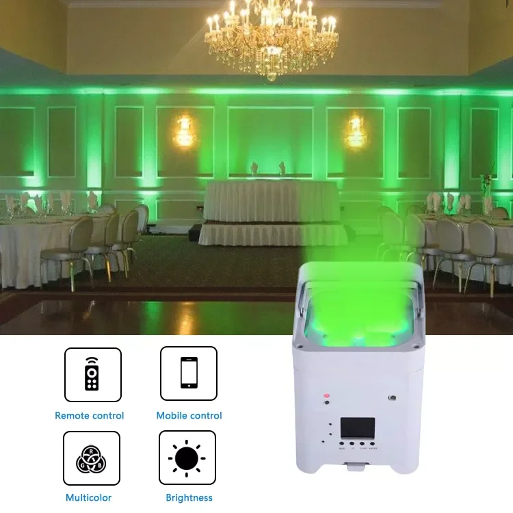 6x18w phone wifi 2.4g wdmx ir remote wedding battery wireless led wall uplight