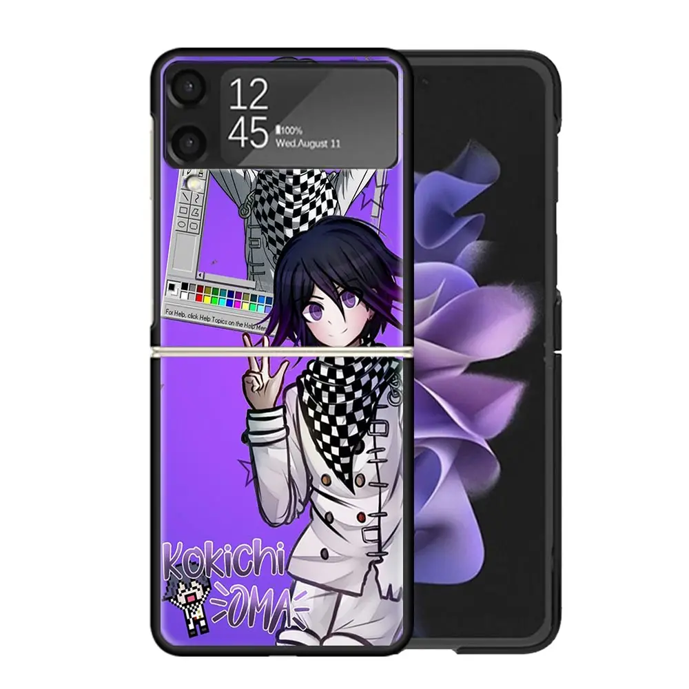 Danganronpa Kokichi Ouma Clear Phone Case For Samsung Z Flip 5 4 3 Galaxy ZFlip 6 5G Shockproof Hard Print Cover TPU PC Coque