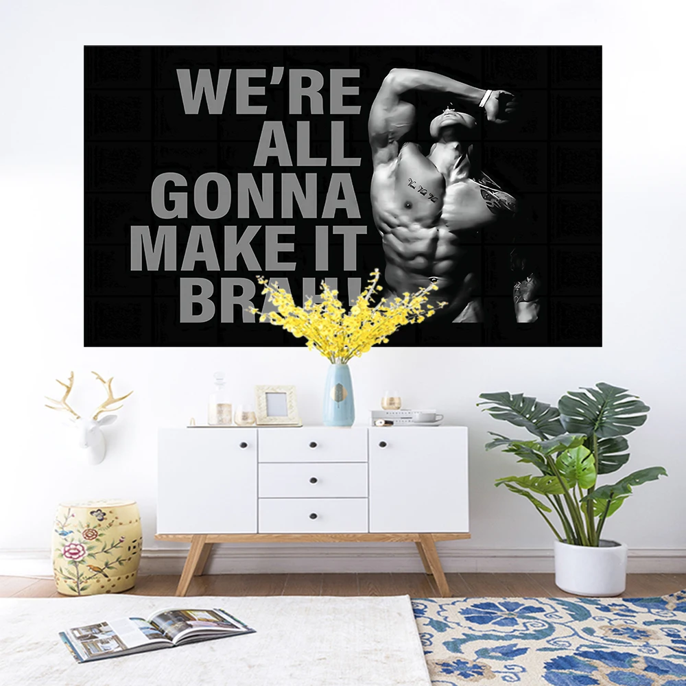

We Re All Gonna Make It Brah Zyzz Motiv Tapestry Printed Decoration Room Towel Mat Hanging Wall Art Beautiful Blanket Home