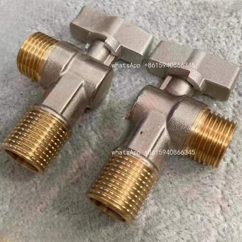 Brass Thickened Ball Core Angle Valve, 4 Inch Large Flow Ball Valve, Cold Hot Water Switch for Water Heater