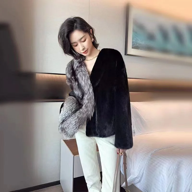 Women Coat 2026 Autumn Winter New Loose Silver fox fur Grass Coat Fashionable Socialite Temperament Mink Short Women Casual Coat