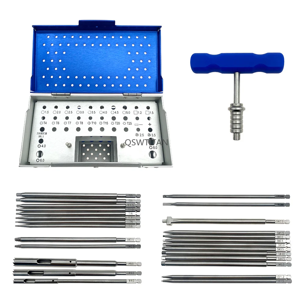 Orthopedic Internal Fixation AO Removal Instrument Kit Broken Nail Removal Set 28pcs Orthopedic Instrument