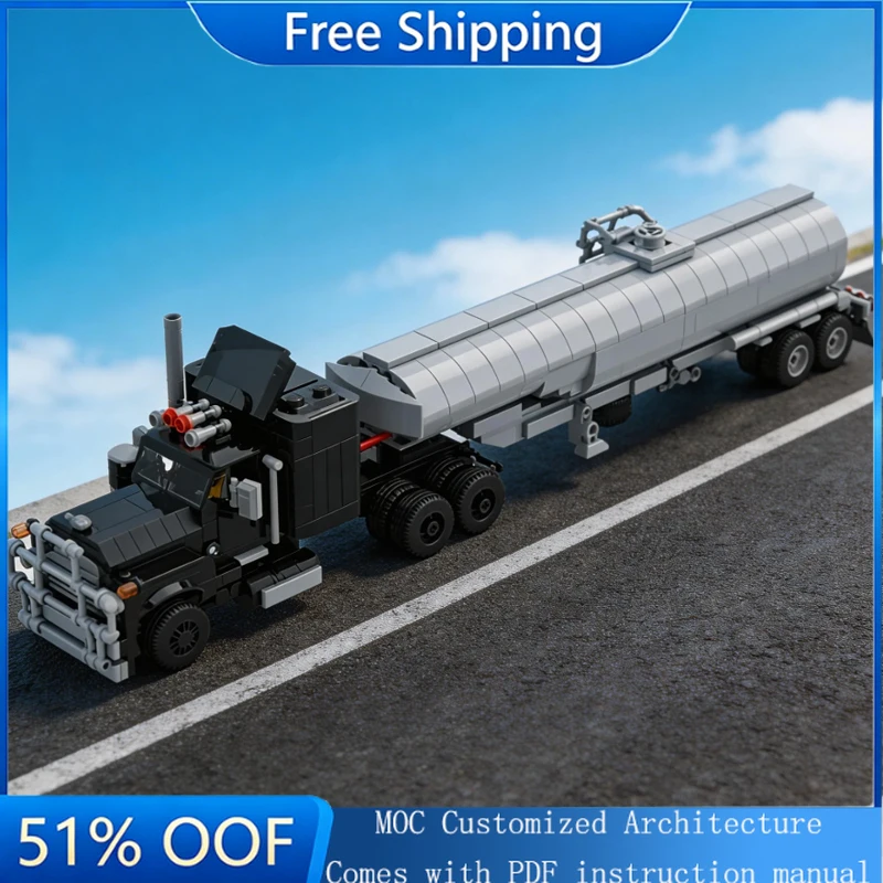 

Набор строительных блоков MOC «Тяжелый грузовик с танкером» из 979 деталей, конструктор для детей, игрушки для мальчиков и девочек, подарки на день рождения, креативные сувениры для демонстрации