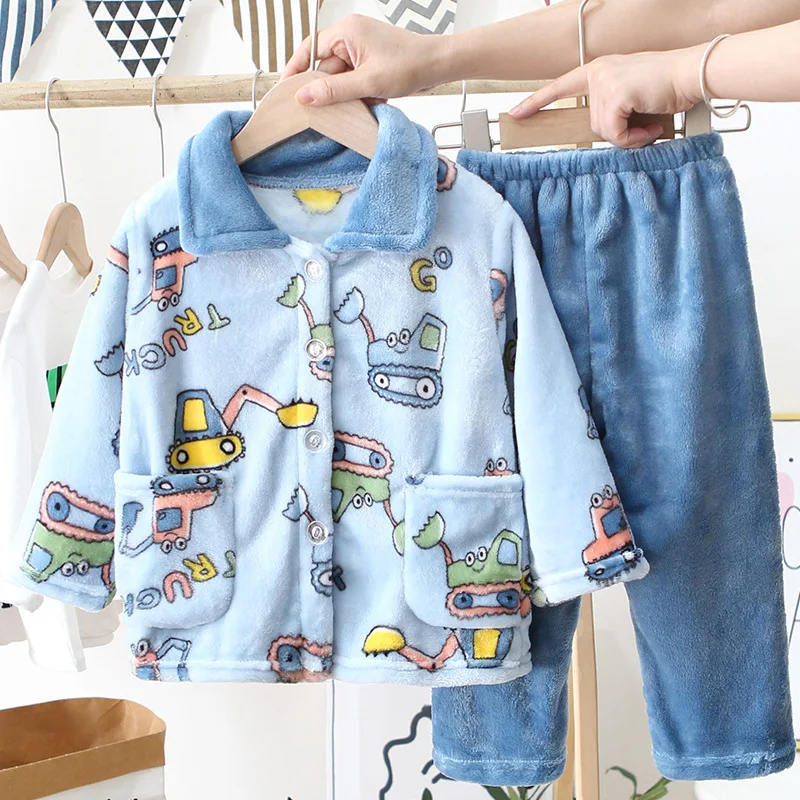 Baby Boys Girls Suits Children Pajamas Mother Daughter Clothes Dad and Son Flannel Homewear Family Matching Outfits