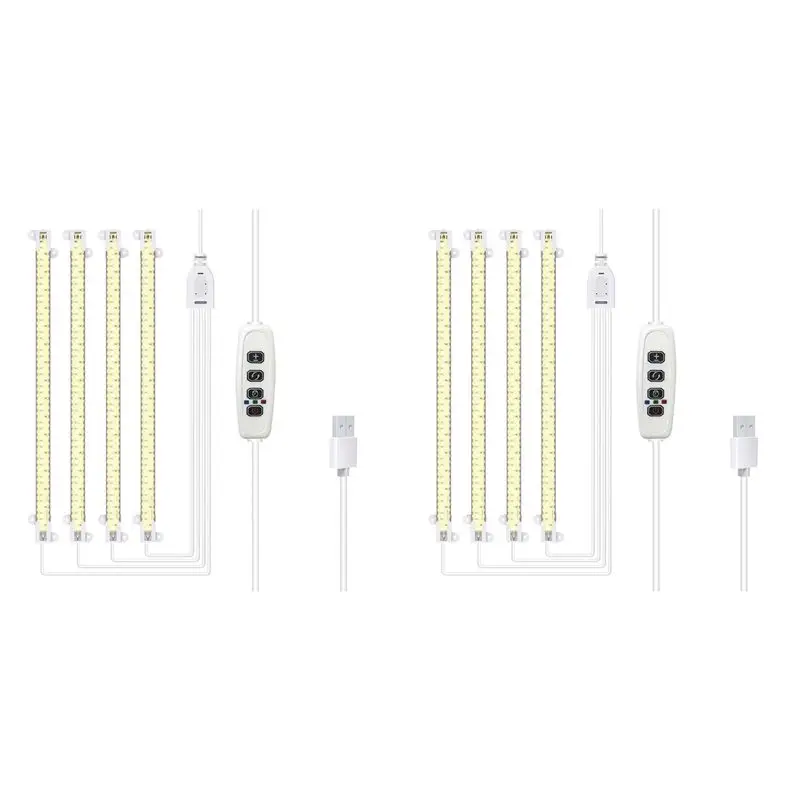 

Светодиодные ленты для выращивания растений ABVT-2X, полноспектральные светильники для выращивания растений в помещении с автоматическим включением/выключением и таймером на 3/9/12 часов, 192 светодиода