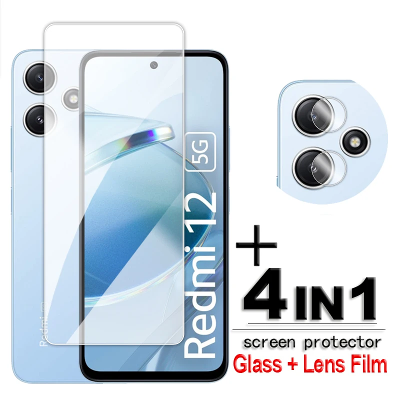 For Xiaomi Redmi 12 Glass For Redmi 11A 10C 12C 12 5G Tempered Glass Transparent HD Screen Protector For Redmi 12 Lens Flim