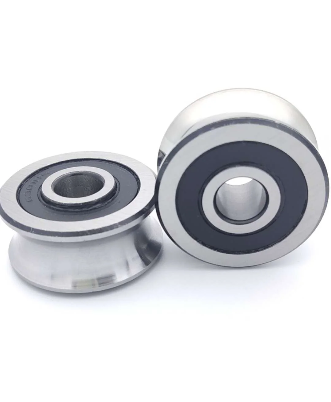LFR50/8 Stainless Steel Double Row U groove Guide Wheel Track Roller Bearing 4x18x7 U-in stock view 2