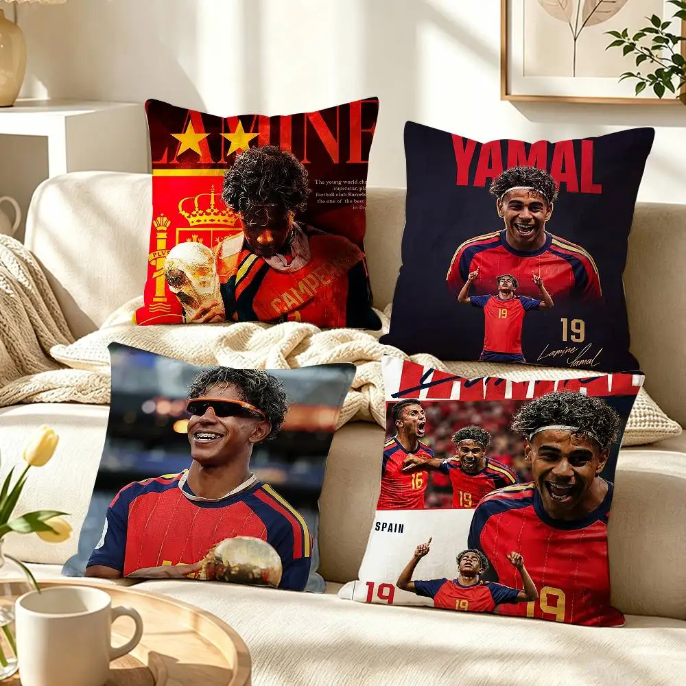 Spanish Football L-Lamine Yamal  Pillow Case Pattern Printed Pillowcase For Living Room Sofa Cushion Cover