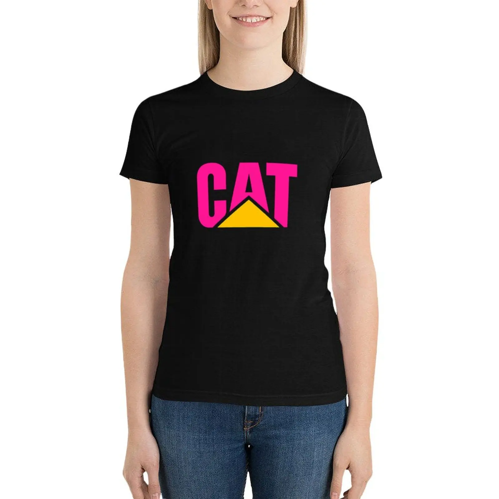 Pink CAT T-Shirt plus size tops cute tops white t-shirt dress for Women sexy