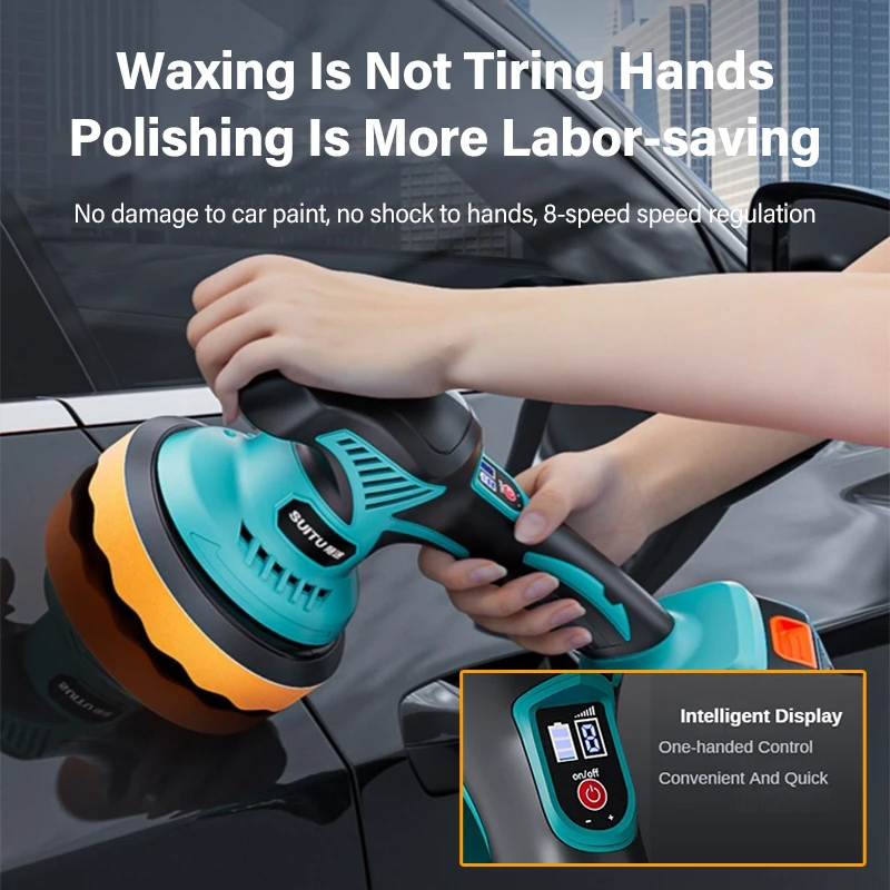 5500RPM Cordless Polisher 8 Gears Rechargeable Car Polishing Machine Electric Rotary Tool For Makita 21V Battery (No Battery)