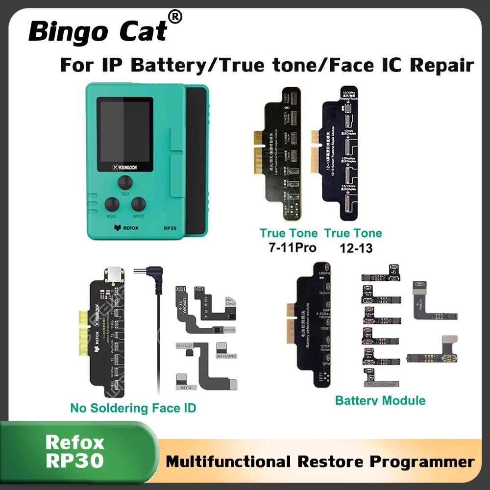 REFOX RP30 Multifunctional Restore Programmer for iPhone X to 13 14 15 pro Battery / Face ID Dot Projector Detection Repair Tool