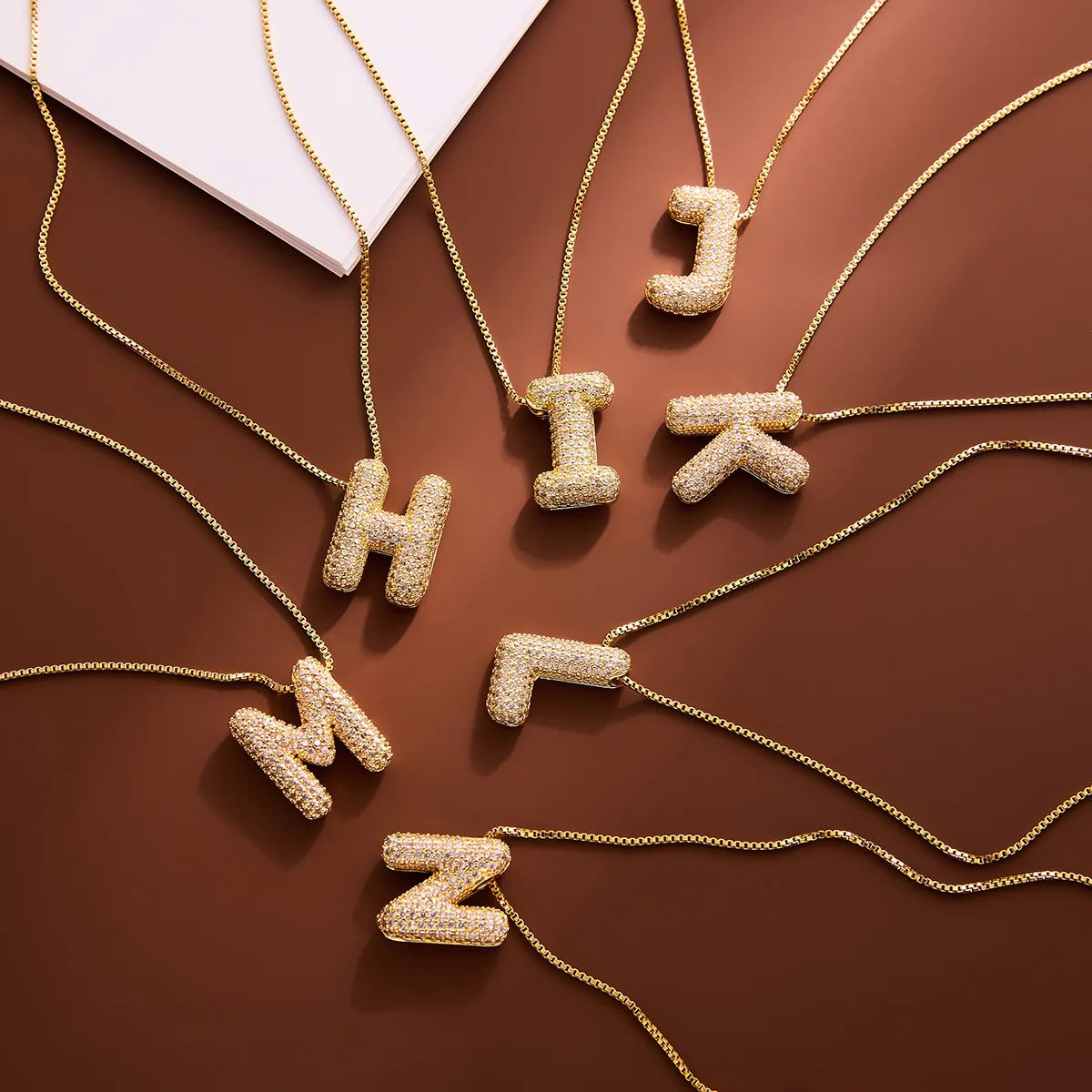 New 26 English Alphabet Necklace Female Zircon Personalized Design Clavicle Chain Necklace