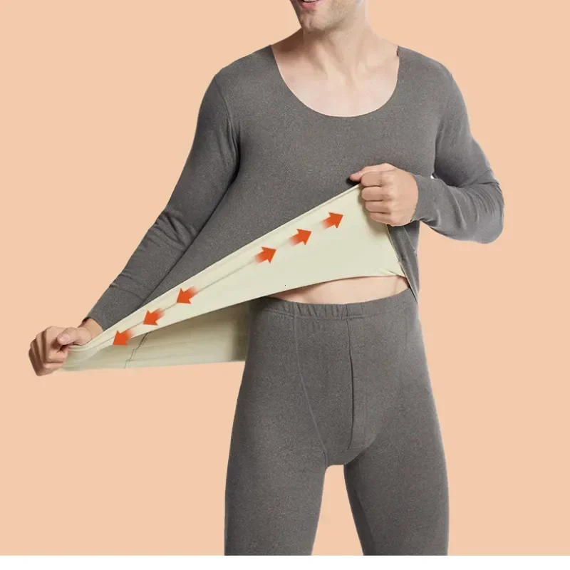 

Thermal Set Elasticity Double Slim Sanding Winter Breathable Comfortable And Man Warmth Face High Underwear Body