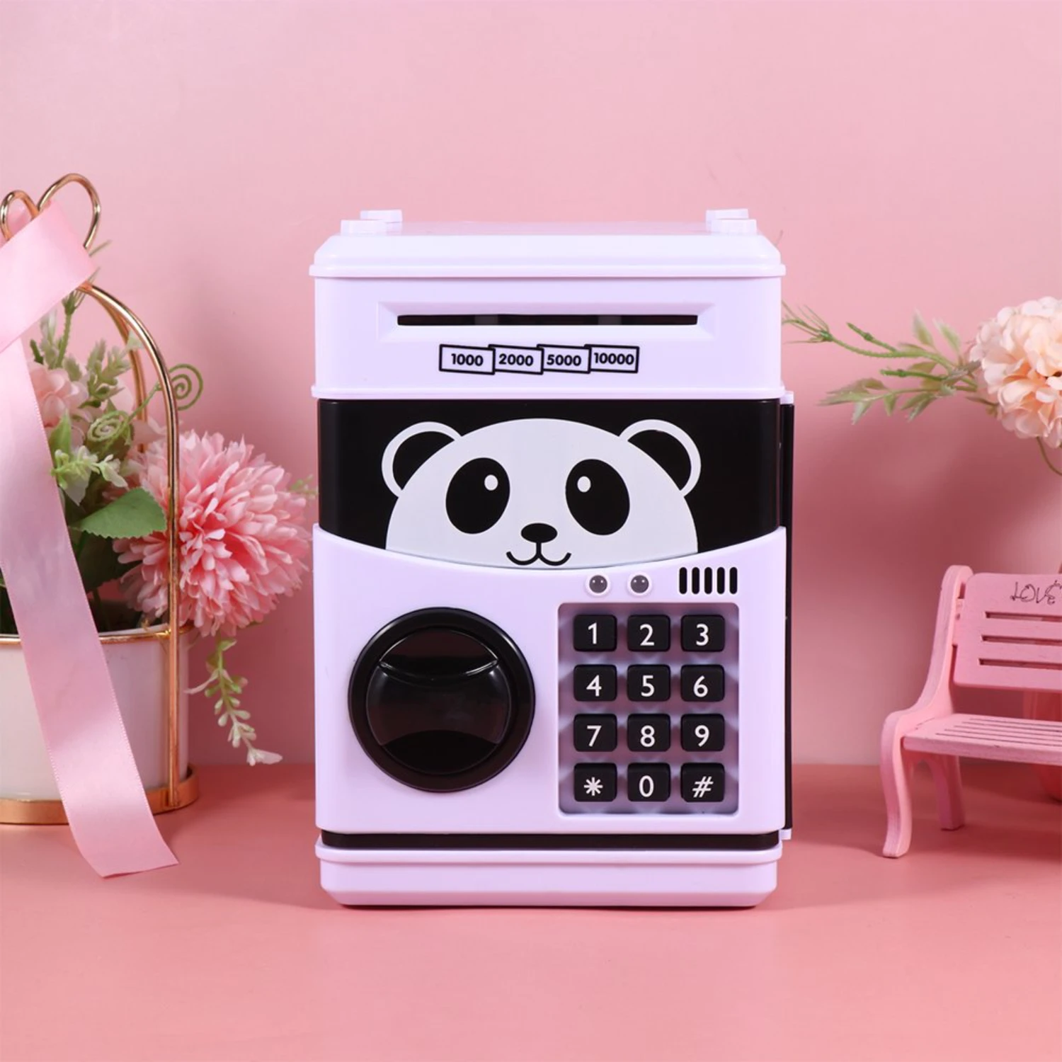 Safety Deposit Box Kids Coin Bank Automatic Roll-up Vault