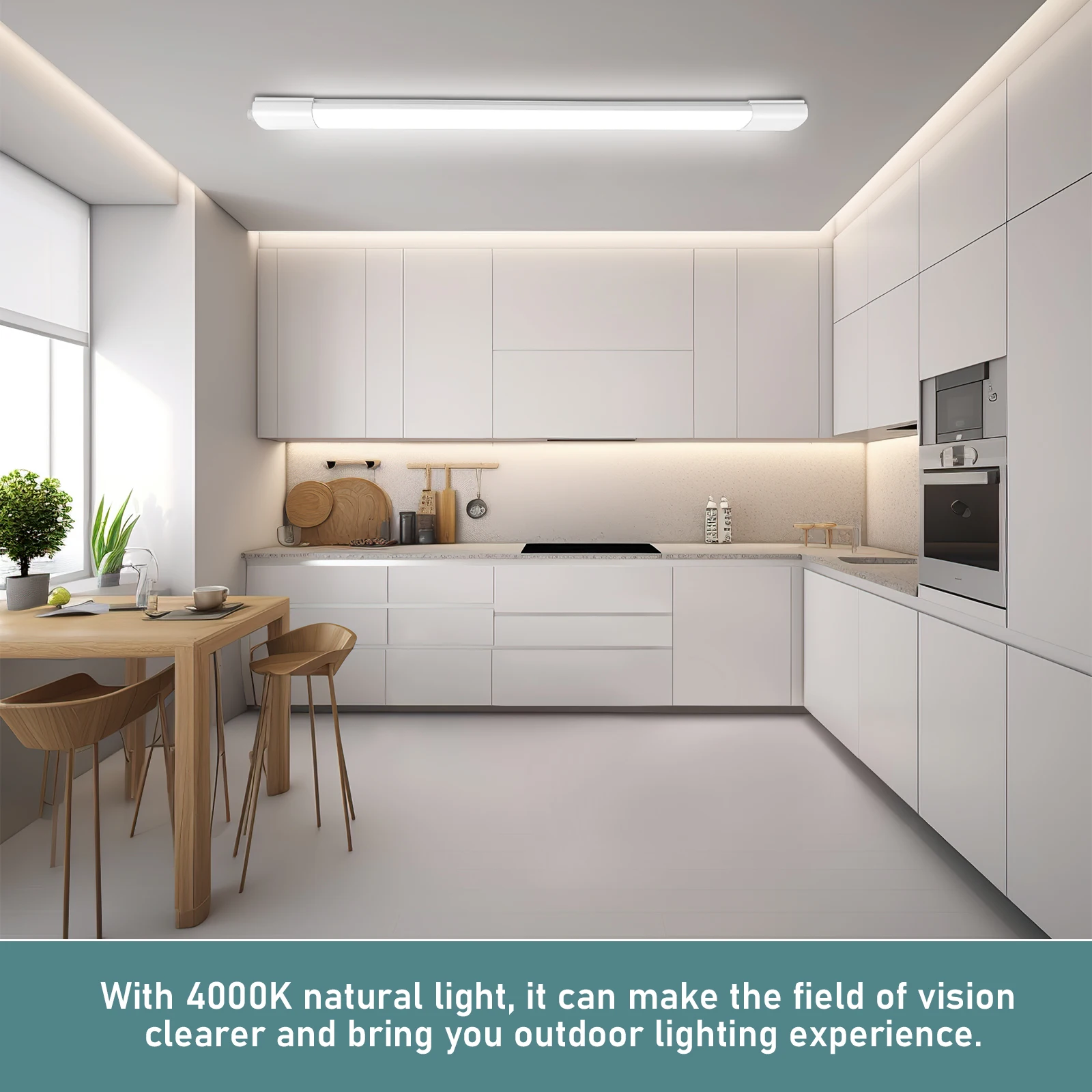 3er-Pack 20 W/30 W/36 W LED-Nassraumleuchten, verknüpfbar, LED-Deckenleuchten, 4000 K, IP66, geeignet für Wohnzimmer, Küche, Keller – Detail 4
