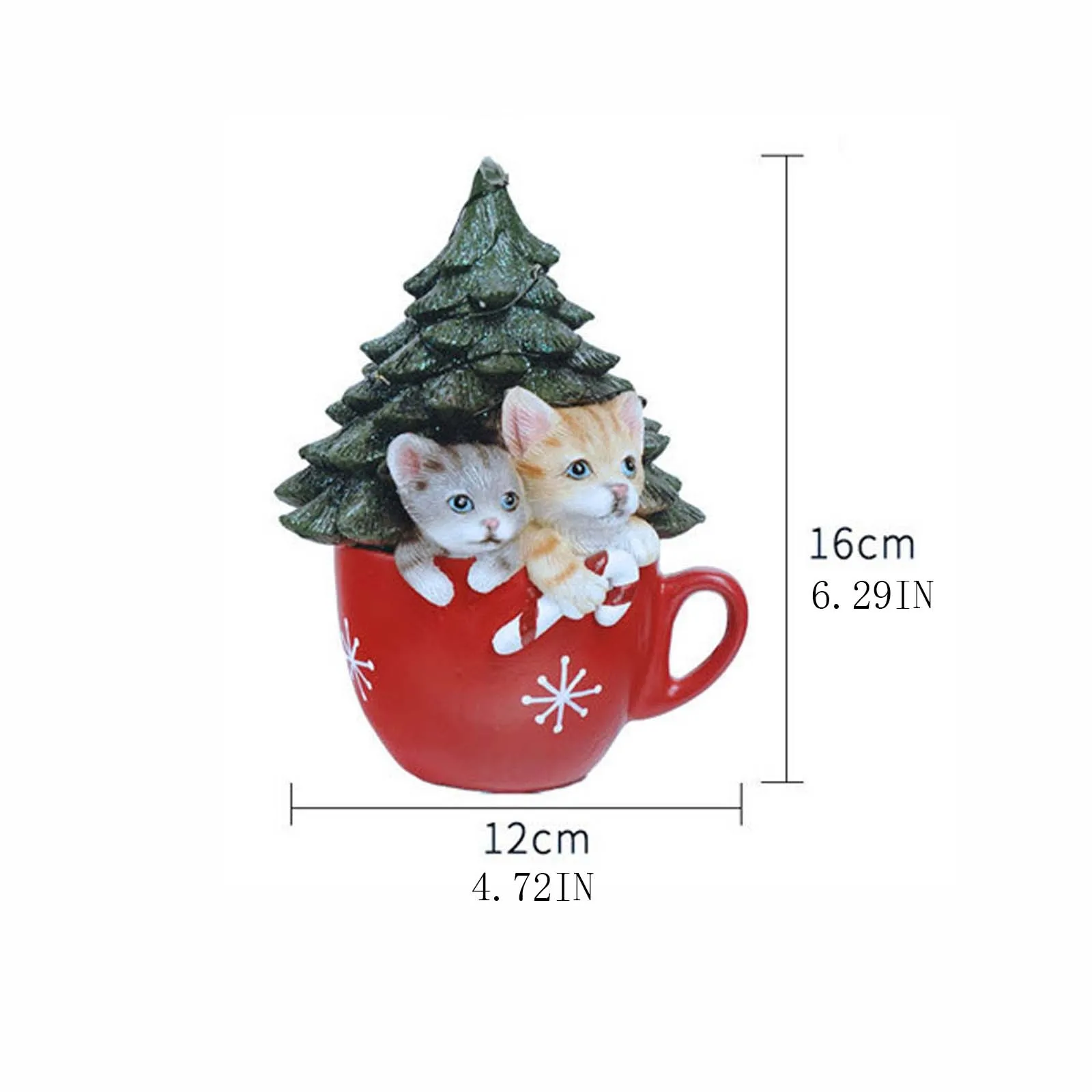 2024 New Small Animal Christmas Cup Night Light Resin Crafts Home Desktop Christmas Tree Light String Decoration Ornaments