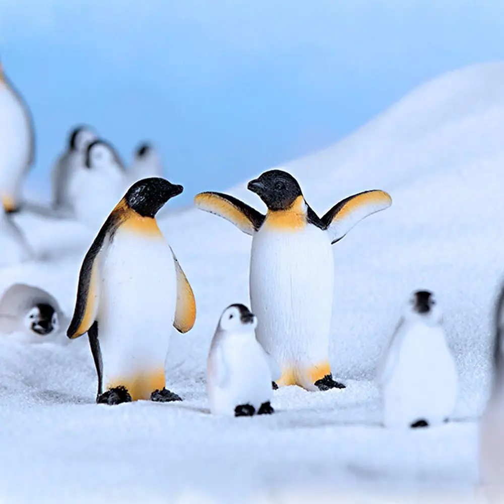 Cute Penguin Seal Snowflake Iceberg Animal Model Figurines Miniatures Micro Landscape Ornaments Desk Garden Home Decor