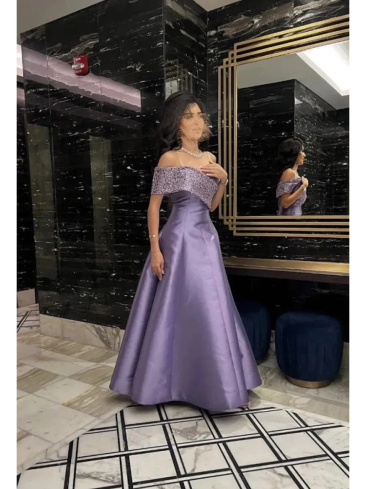 Long Evening Dresses Woman Elegant A-line Sweetheart Prom Dresses 2024 Sequin Shoulder Prom Cocktail Gown سمية فساتين مناسبة ر