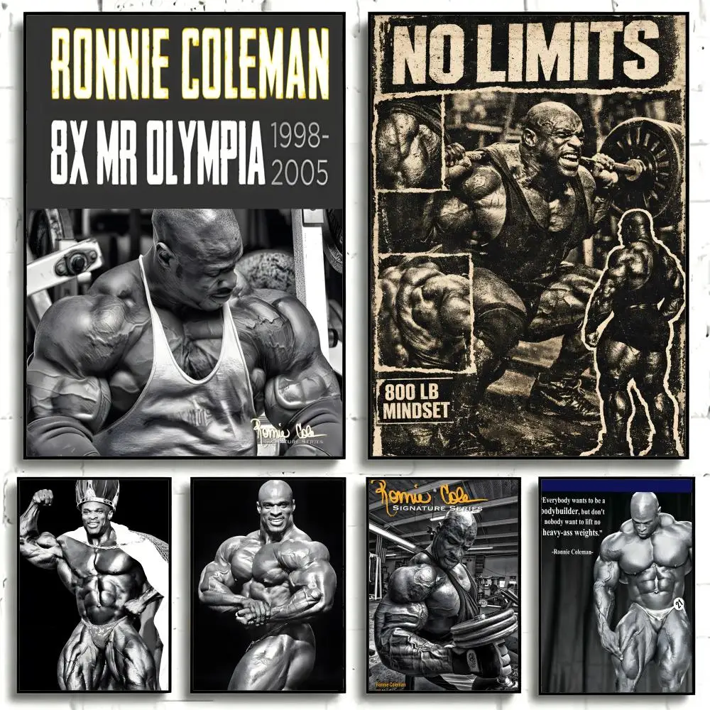 Athlete Ronnie Coleman Poster Self-adhesive Art Waterproof Paper Sticker Coffee House Bar Room Wall Decor