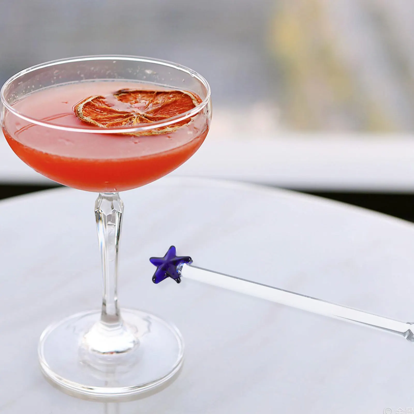 

6Pcs Transparent Glass Swizzle Sticks Reusable Cocktail Decorating Stirrers for Coffee Juice Wine Honey Mixing