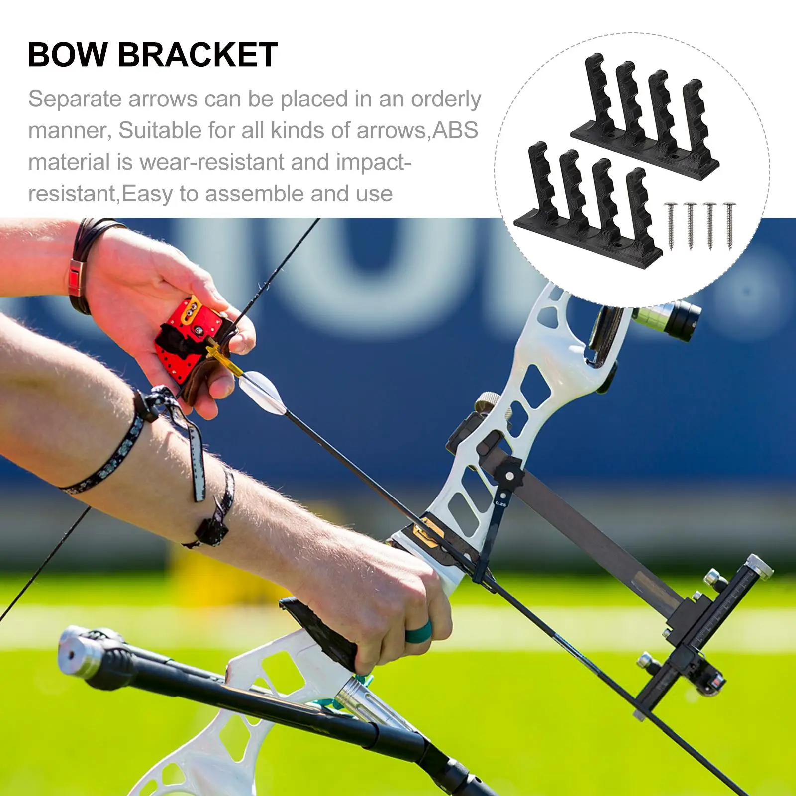 

2Pcs Arrow Wall Hanging Bracket Bow Holder Mount Shelf Stand Archery Hanger Sturdy Bow Rack Space Saving Display Hunting