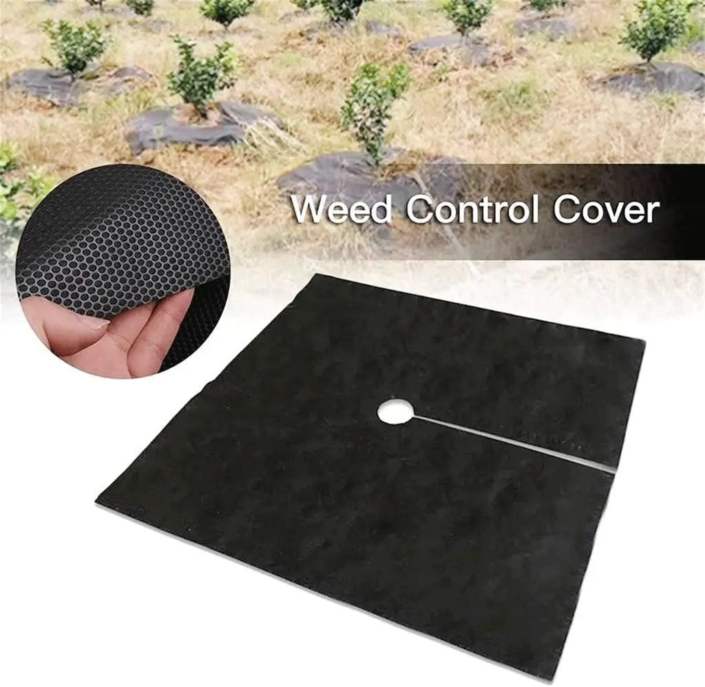 2/4 Pieces 3x 3 Feet Black Biodegradable Floor Fruit Tree Moisturizing Weed Control Cloth Tree Mat Non Woven Weed Control Cloth