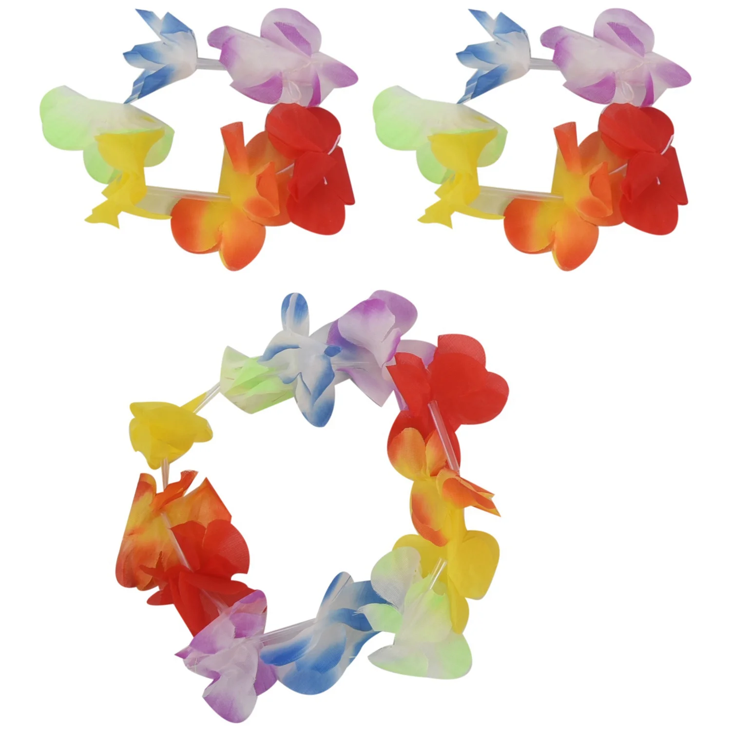 ABRT-2-Set Grasrock: 1 Set 6-teiliger hawaiianischer Grasrock Blume Hula Lei Armband Girlande Kostüm & 1 Set rosa Chil