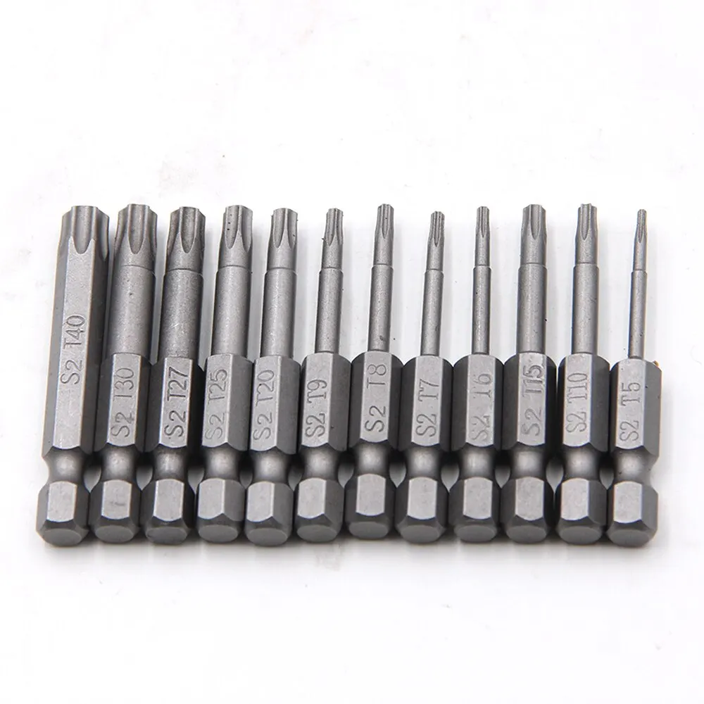 

12pcs Hollow Plum Blossom Screwdriver Set S2 Hexagonal Handle 50mm Long Electric Drill Bit Assorted Pack Screwdriver Bits for Ho