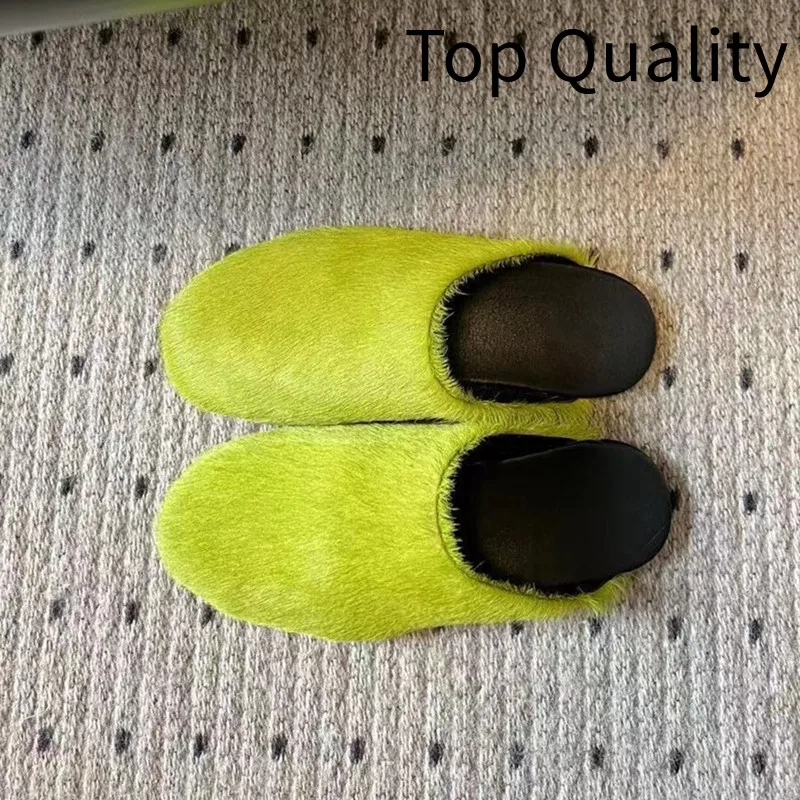 

Women's simple and fashionable short velvet casual flat shoes women's cashmere material solid color slippers