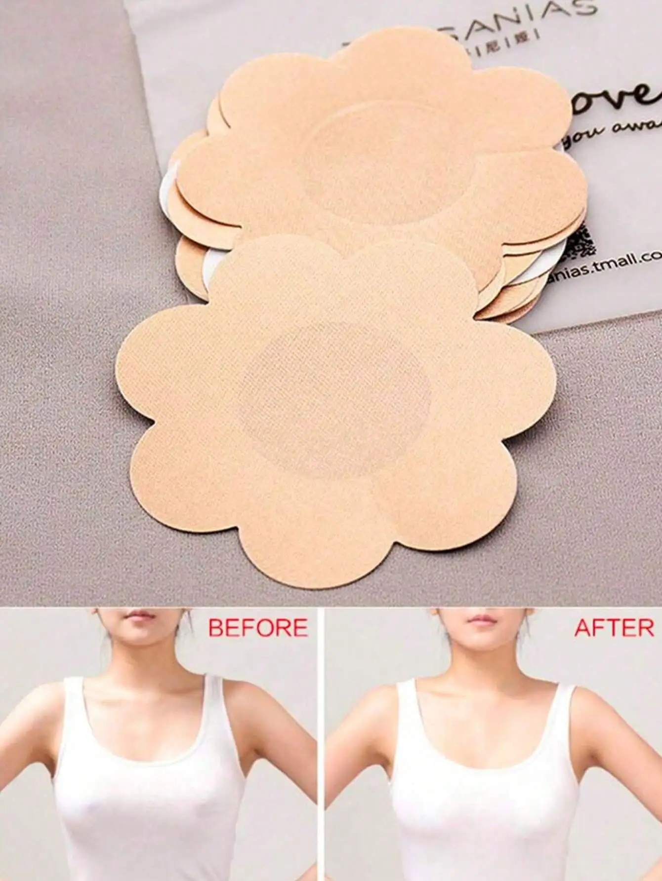 20pcs Anti-chafing Disposable Breast Petals, Ultra-thin, Seamless, Breathable Nipple Stickers For Women's Underwear And Bras