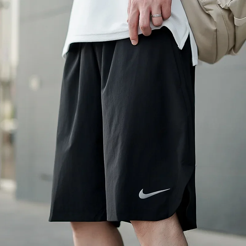 

Nike Men's and Women's Exercise Shorts, Minimalist, Solid Colored, Quick Drying, Comfortable, Breathable Shorts, Grey/Black