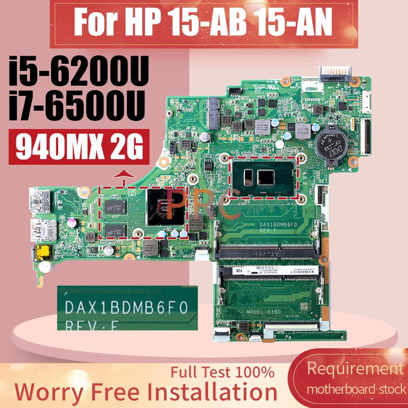 DAX1BDMB6F0 For HP 15-AB 15-AN Laptop Motherboard i5-6200U i7-6500U 940M 2G 829278-601 Notebook Mainboard