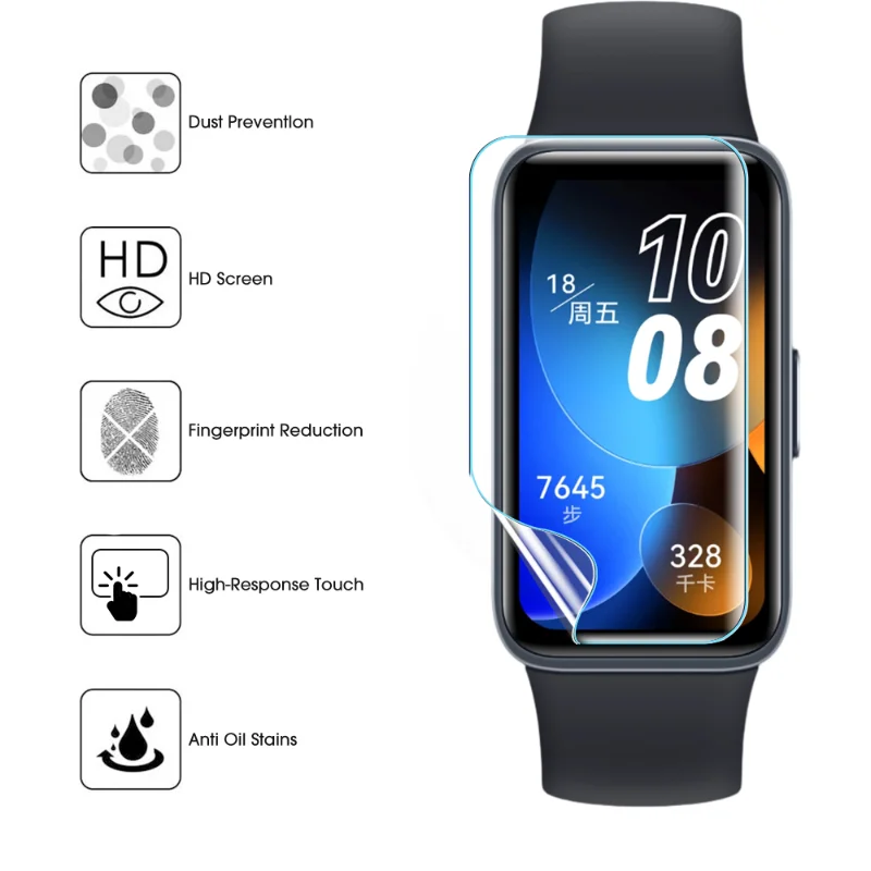 Hydrogel Film For Huawei Watch Band 8 7 6 Soft TPU Full Screen Protector For Huawei Band 8 HD Smart Watch Clear Film Not Glass