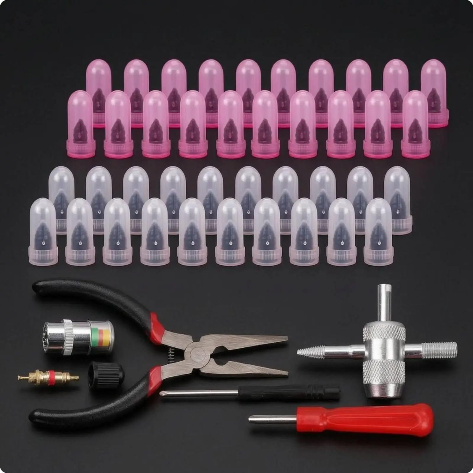 40 Pieces Tire Repair Kit Two Sizes Tire Plug Kit Ridged Puncture Repair Set