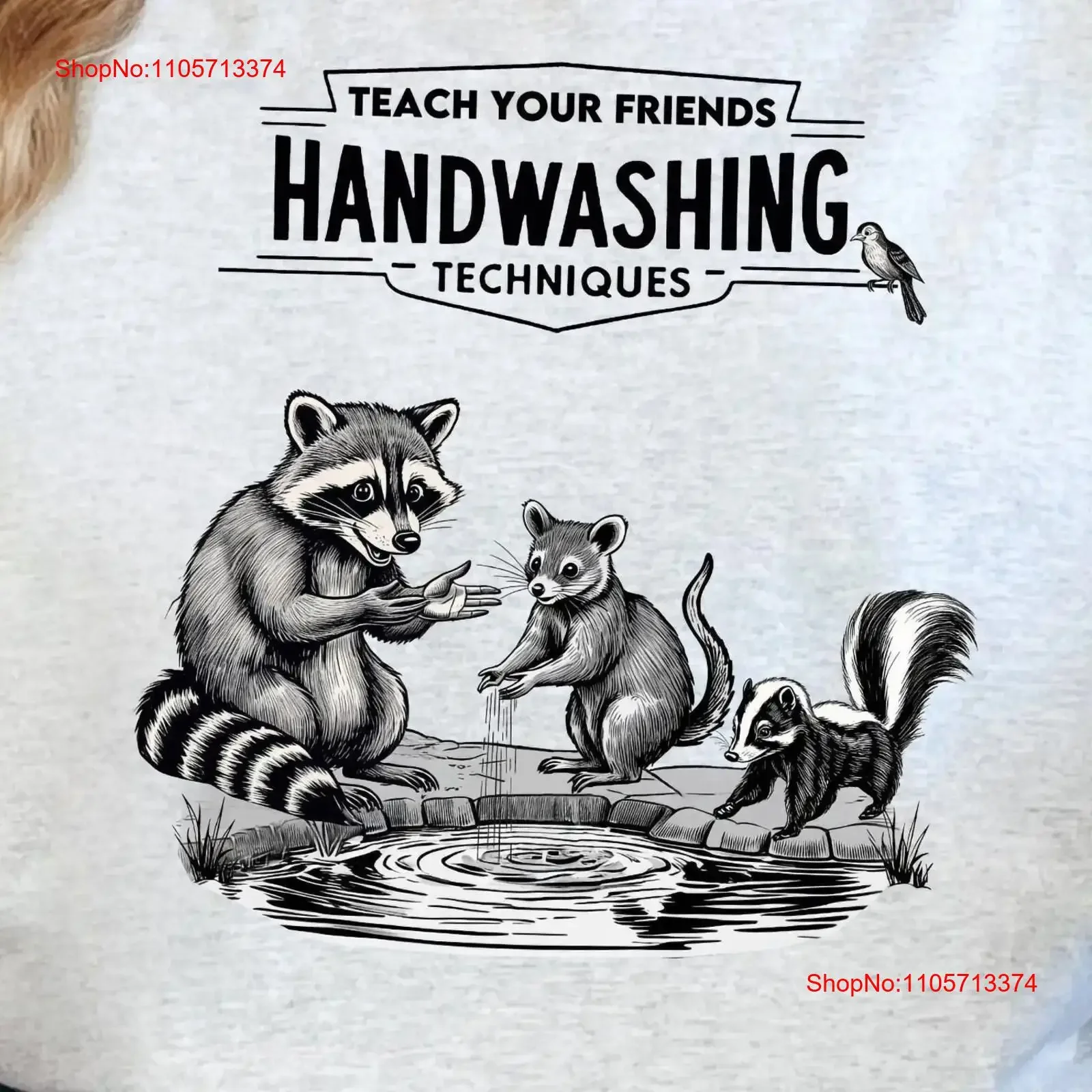 Funny Raccoon T Shirt Possum Skunk and Bird Cotton for Her Retro Racoon Lovers vintage Washed Stretched designer clothes