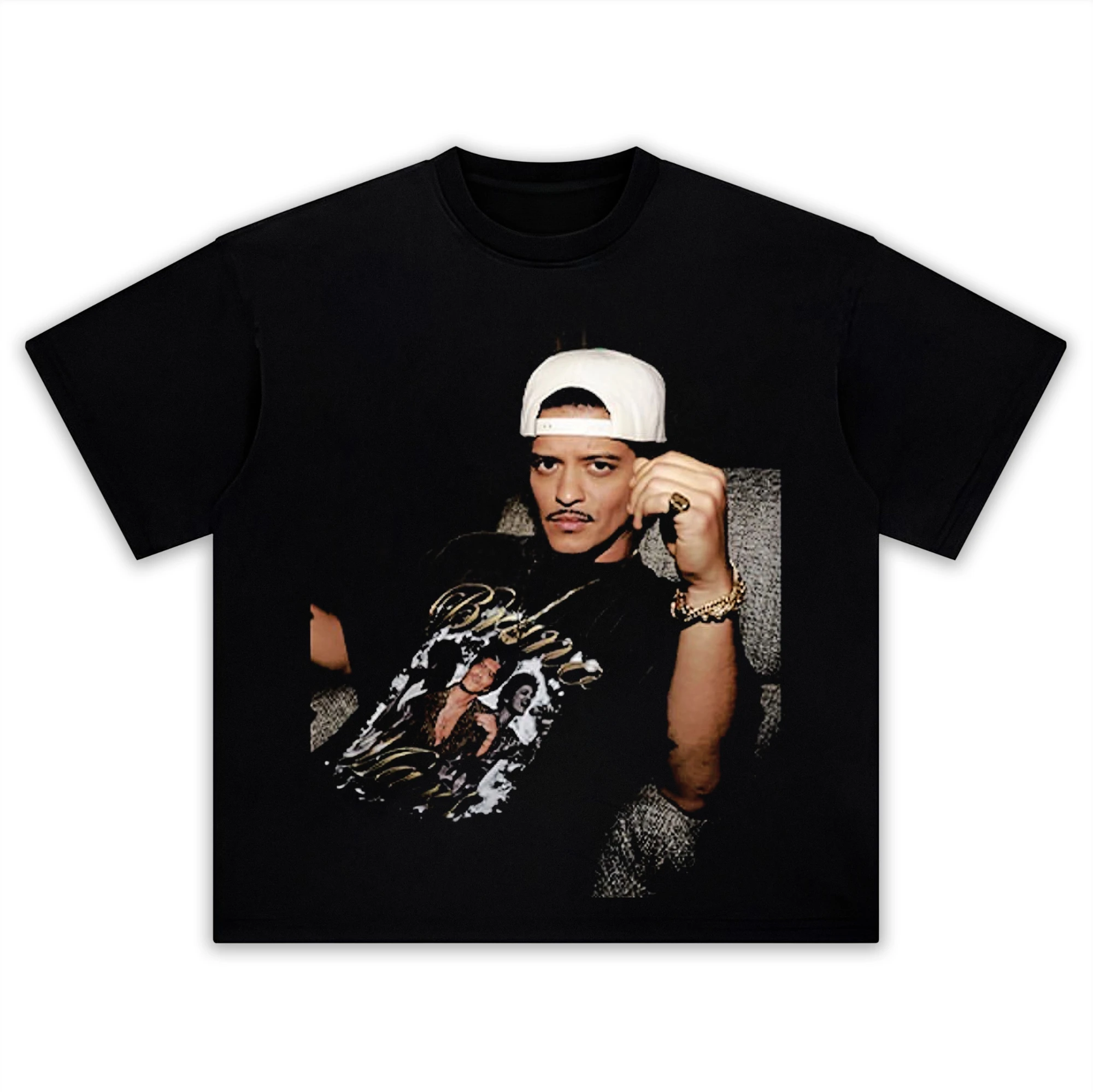 Bruno Mars Retro Hip Hop Star T-Shirt Men Vintage R&B Music Inspired Graphic Print Casual Short Sleeve Cotton Streetwear Tops
