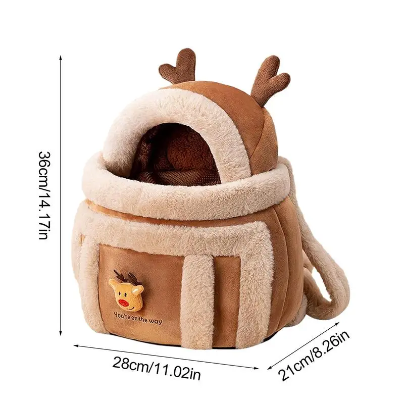 winter Warm Pet Carrier Bag Small Cats Dogs Backpack soft Plush Pets Cage for Outdoor Travel Pet Hanging Chest Bags supplies