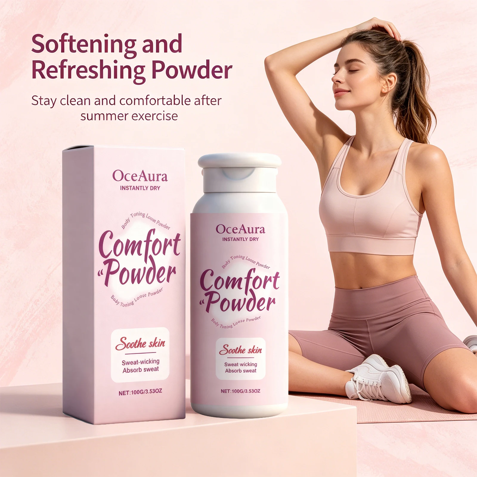 Comfort Powder All over Body Powder for Summer Instantly Dry Sweat-Wicking Skin-Soothing Reduces Friction Refreshing Skin Care