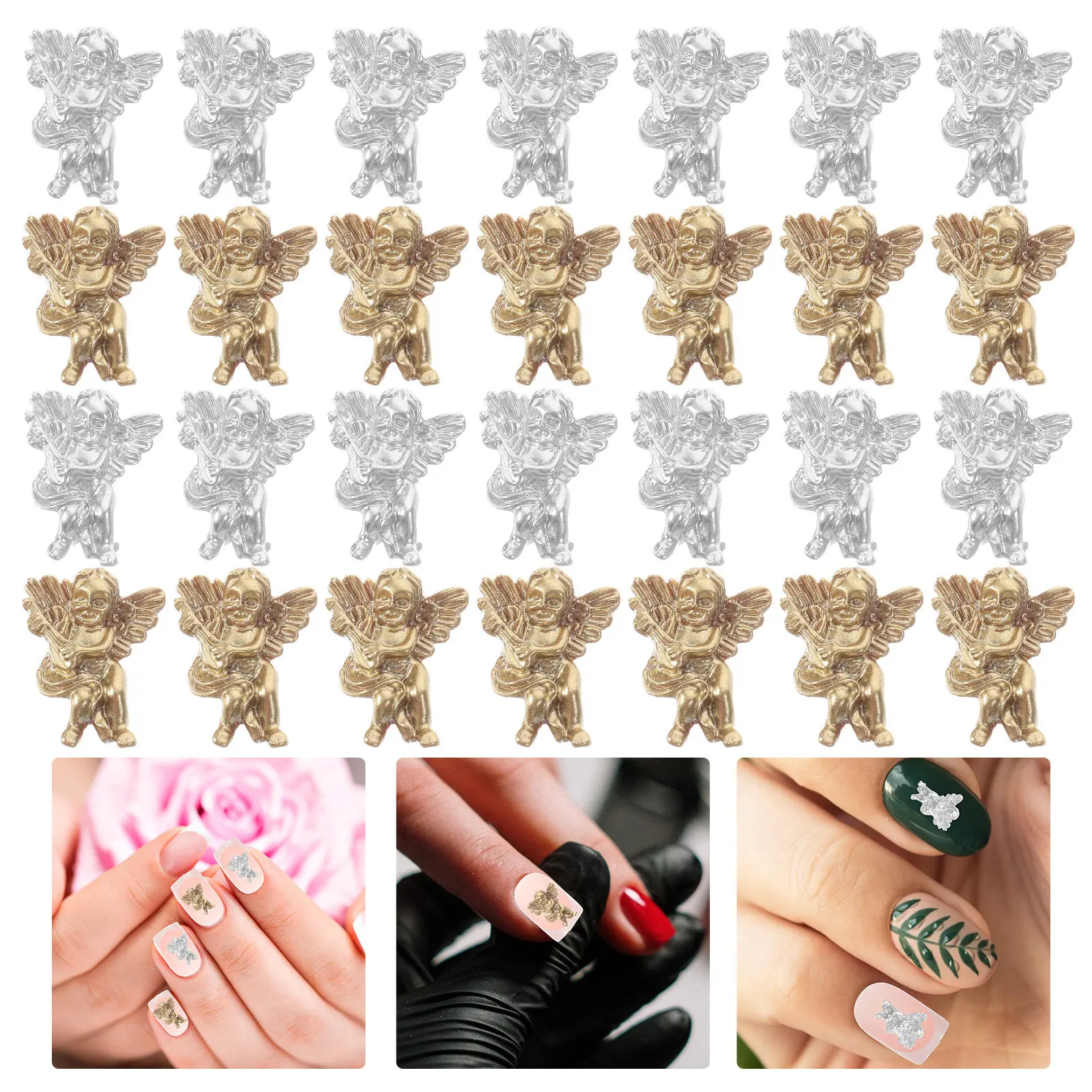 80Pcs Angel Nail Art Charms Resin Pretty Mini Nail Decor for Women Manicure Decoration DIY Crafts Shoes Bags Jewelry Making