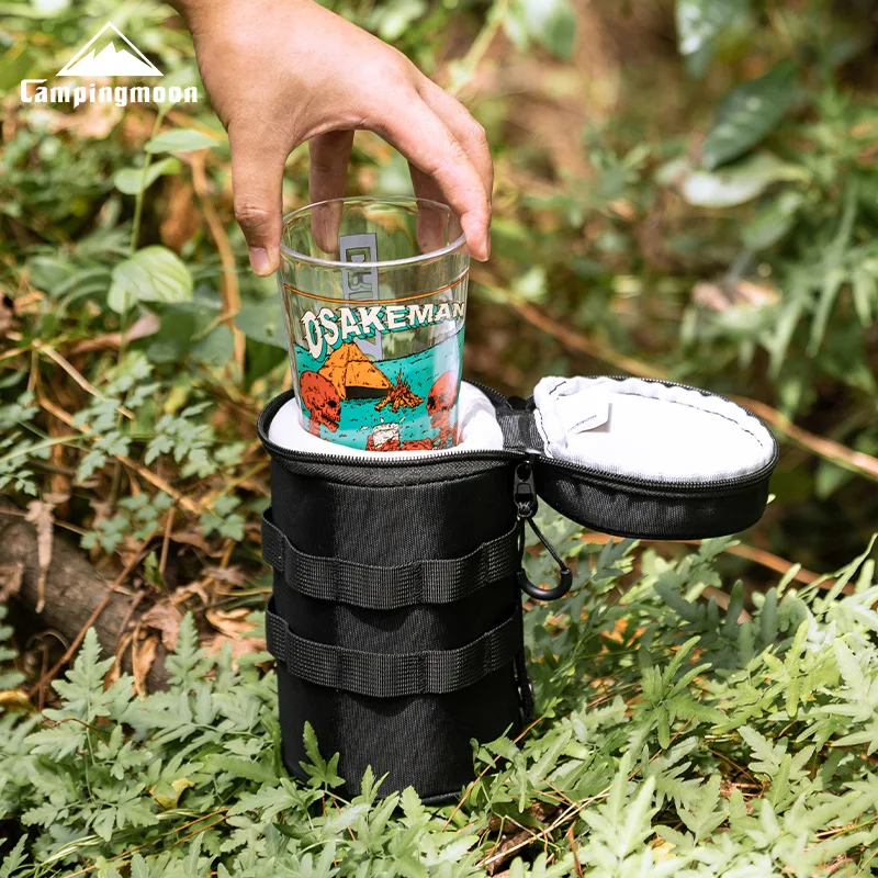 Glass beer cup bag,single double cup,camping portable glass cup,anti-collision and shock-absorbing protection bag with handle