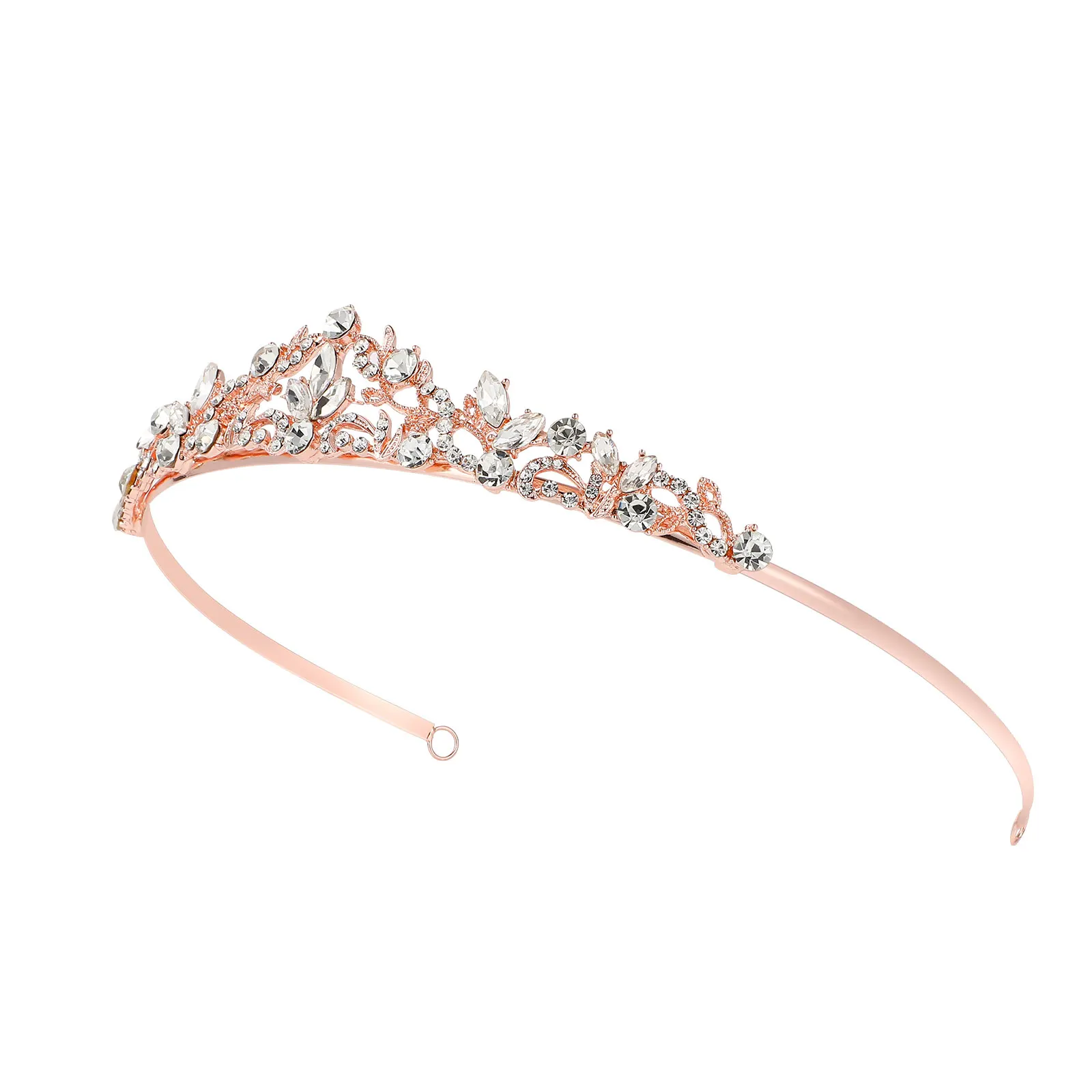 

Sparkly Crown Headband with Rhinestones Decor Elegant Bridal Tiara for Wedding Hair Accessories Women Princess Jewelry