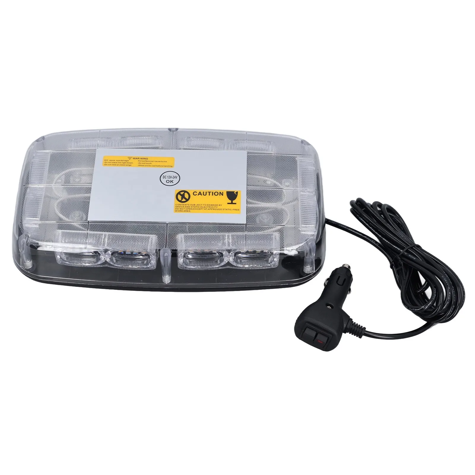 

Rooftop Strobe Light 48 LED Waterproof High Brightness Emergency Flashing Beacon Light with Magnet Mount for Vehicle DC12 to 24V