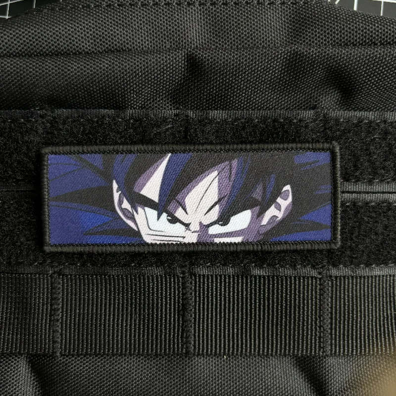 Anime Character Goku Eyes Morale Badge Quadratic Element Patch Hook and Loop Printing Cartoon Tactical Military Backpack Sticker