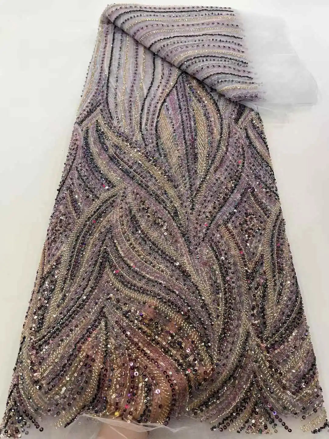 الفرنسية تول الخرز أقمشة الدانتيل الأفريقي أقمشة الدانتيل 2025 جودة عالية النيجيري نسيج دانتيل مطرز لخياطة الزفاف-XC