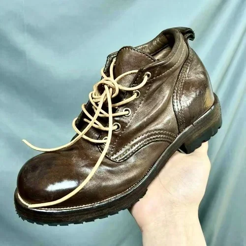 BNMGBGI Goodyear Welted Leather Boots Brown 3