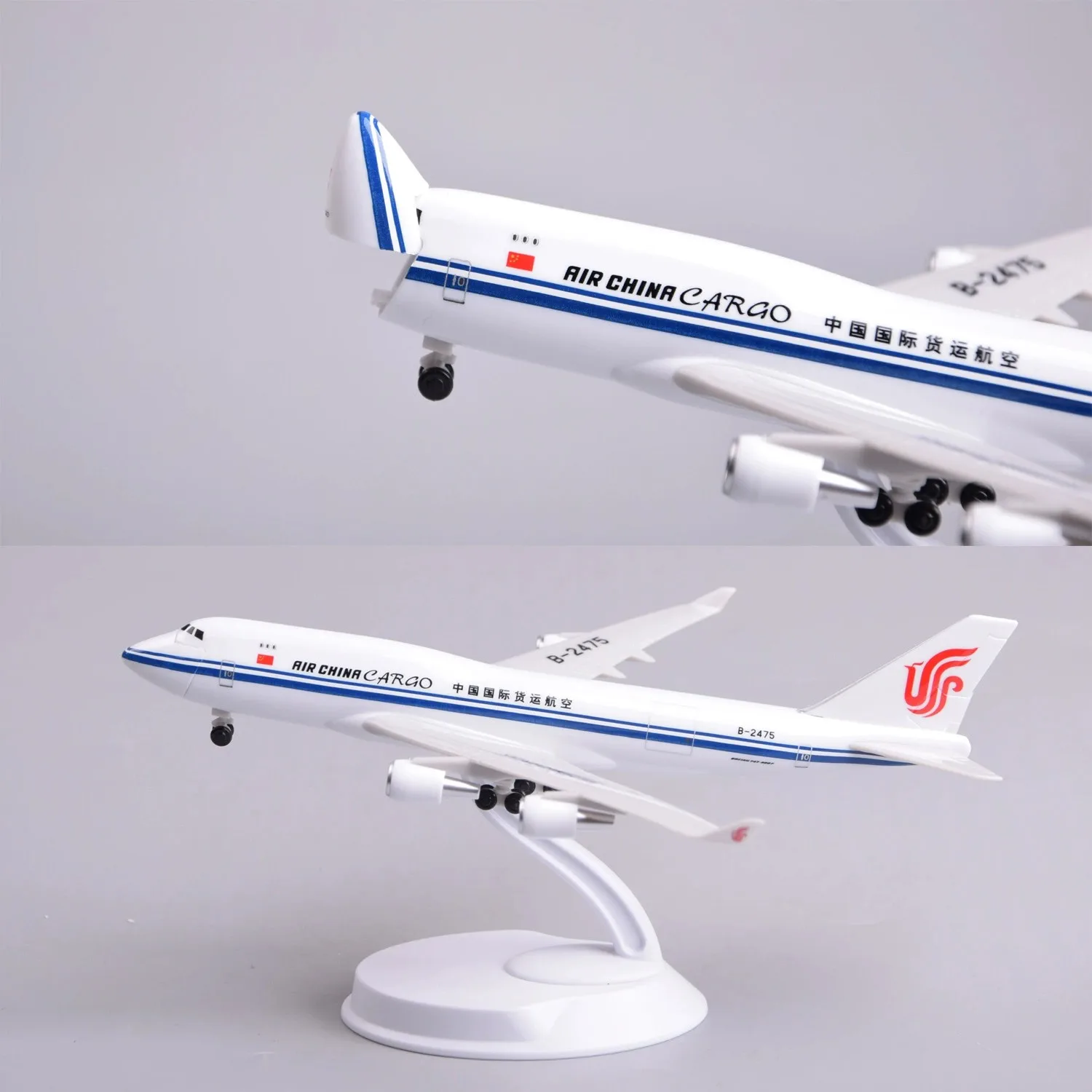 

20cm Scale Aircraft B747 Air China Cargo Aviation Model Planes Plastic Diecast Hatches Can Be Opened Airplane Miniatures