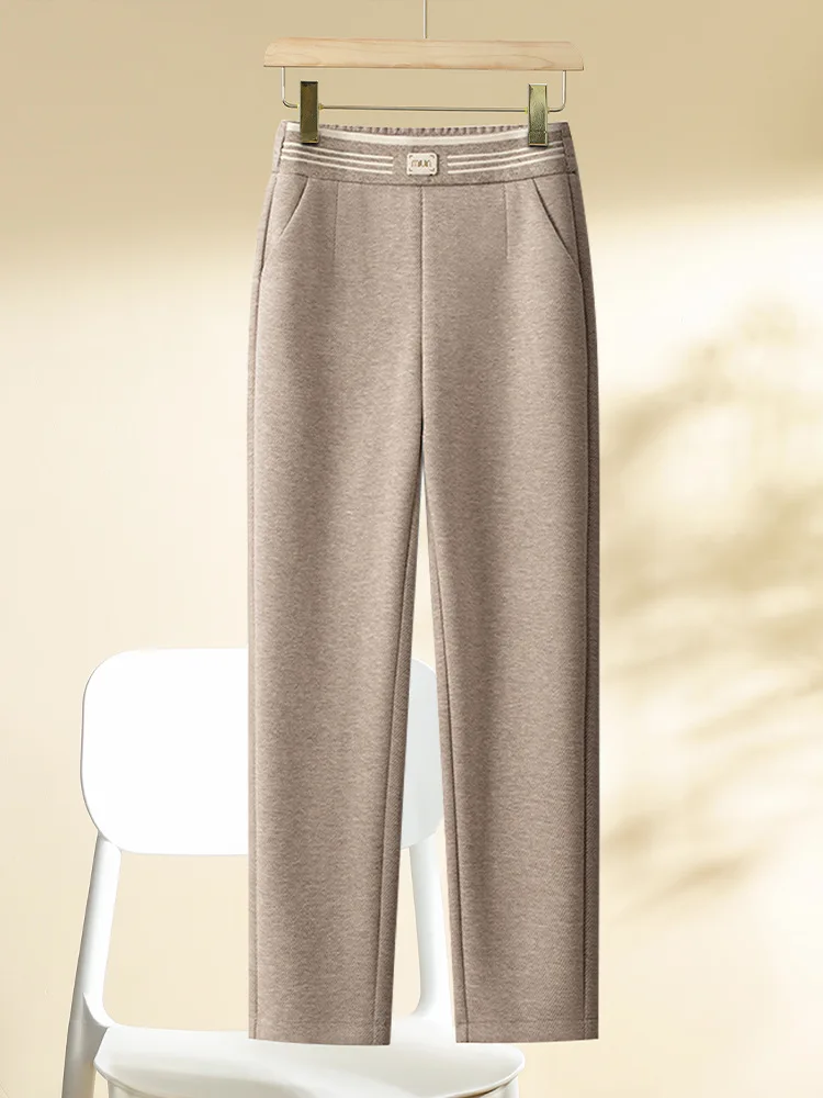 

Casual Straight-Leg Pants for Women, and Winter, Casual French , , Slimming, Thickened, Textured Harem Pan